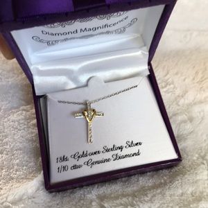 Diamond cross necklace NWT